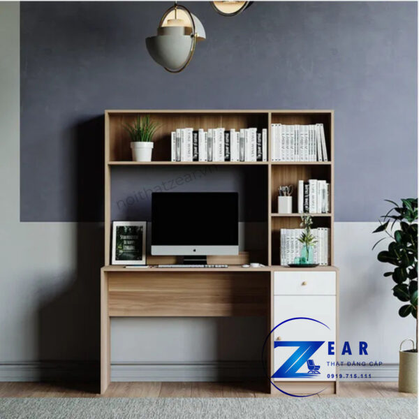 Bàn làm việc có kệ sách Home 9